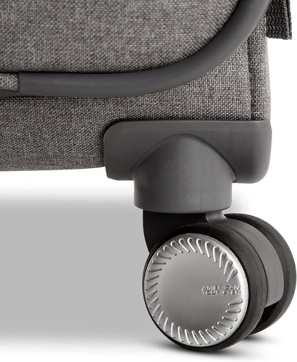 Whim Softside Expandable Luggage with Spinners, Grey, 2PC SET (Carry-on/Medium)
