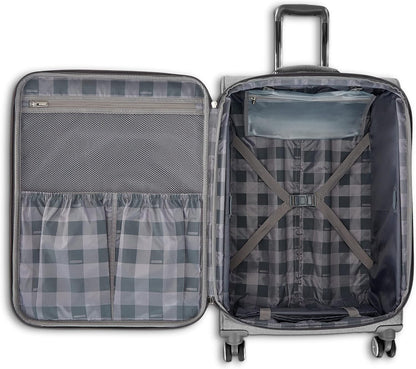 Whim Softside Expandable Luggage with Spinners, Grey, 2PC SET (Carry-on/Medium)