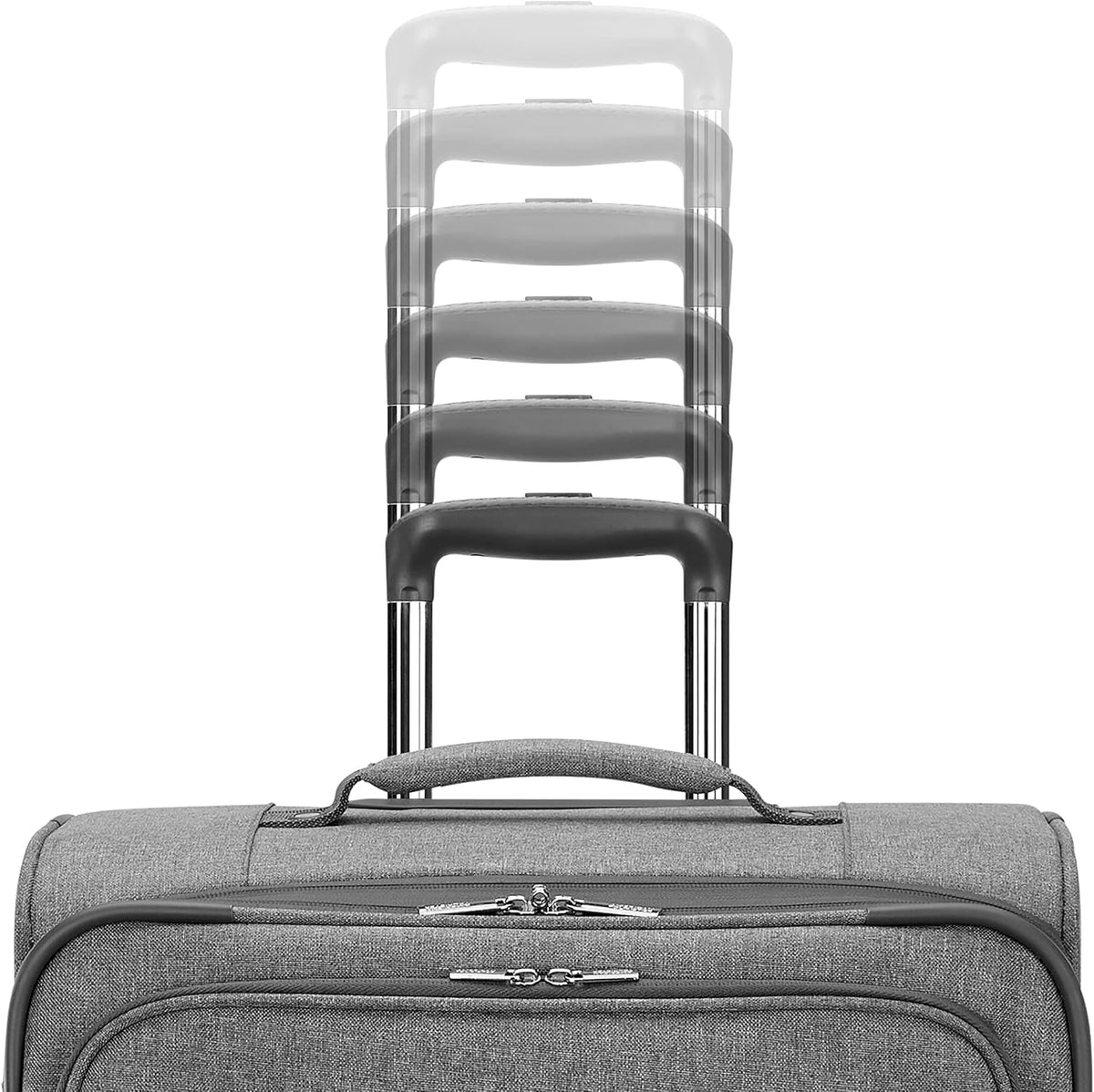 Whim Softside Expandable Luggage with Spinners, Grey, 2PC SET (Carry-on/Medium)