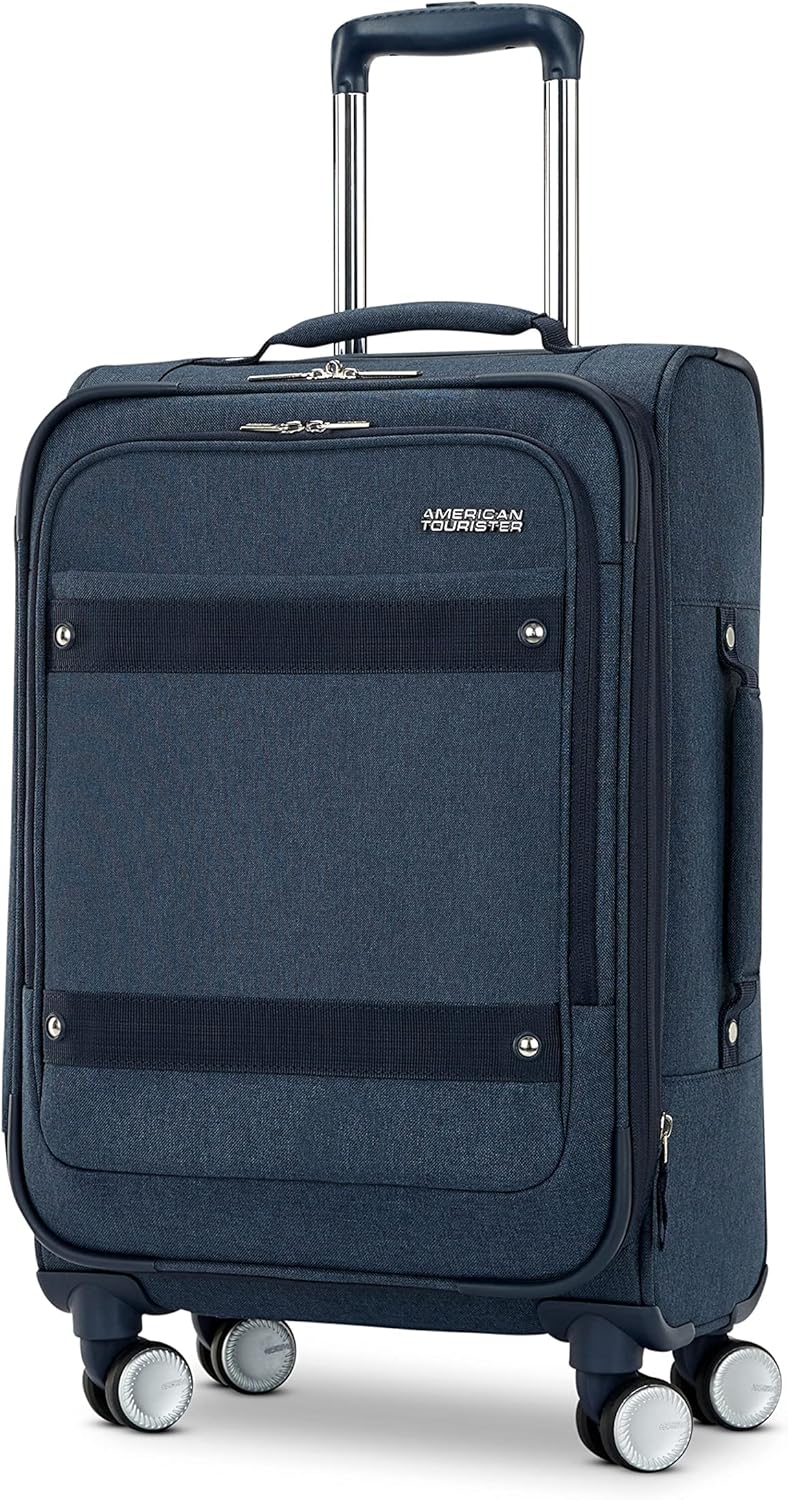Whim Softside Expandable Luggage with Spinners, Grey, 2PC SET (Carry-on/Medium)