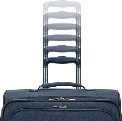 Whim Softside Expandable Luggage with Spinners, Grey, 2PC SET (Carry-on/Medium)