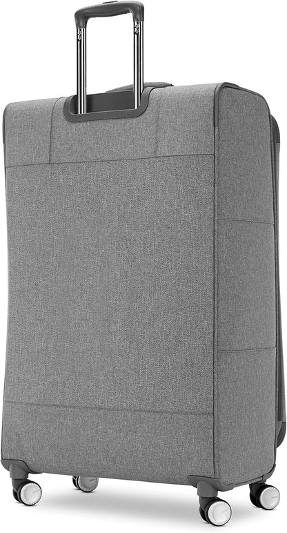 Whim Softside Expandable Luggage with Spinners, Grey, 2PC SET (Carry-on/Medium)