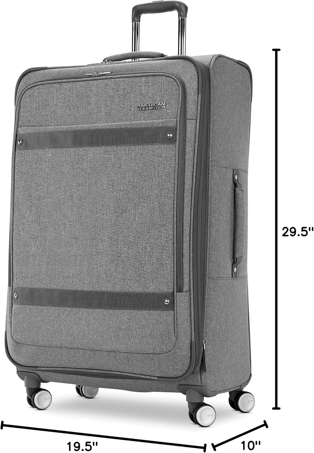 Whim Softside Expandable Luggage with Spinners, Grey, 2PC SET (Carry-on/Medium)