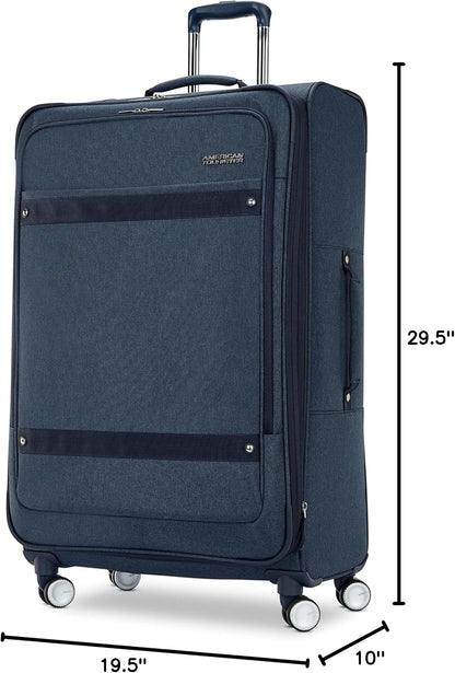 Whim Softside Expandable Luggage with Spinners, Grey, 2PC SET (Carry-on/Medium)