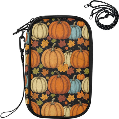 Travel Document Organizer 8.26×5.51×1.18 In | Scratch Resistant Polyester Full Print Multi-Way Carry for Men Women Vacation Mint Strawberries