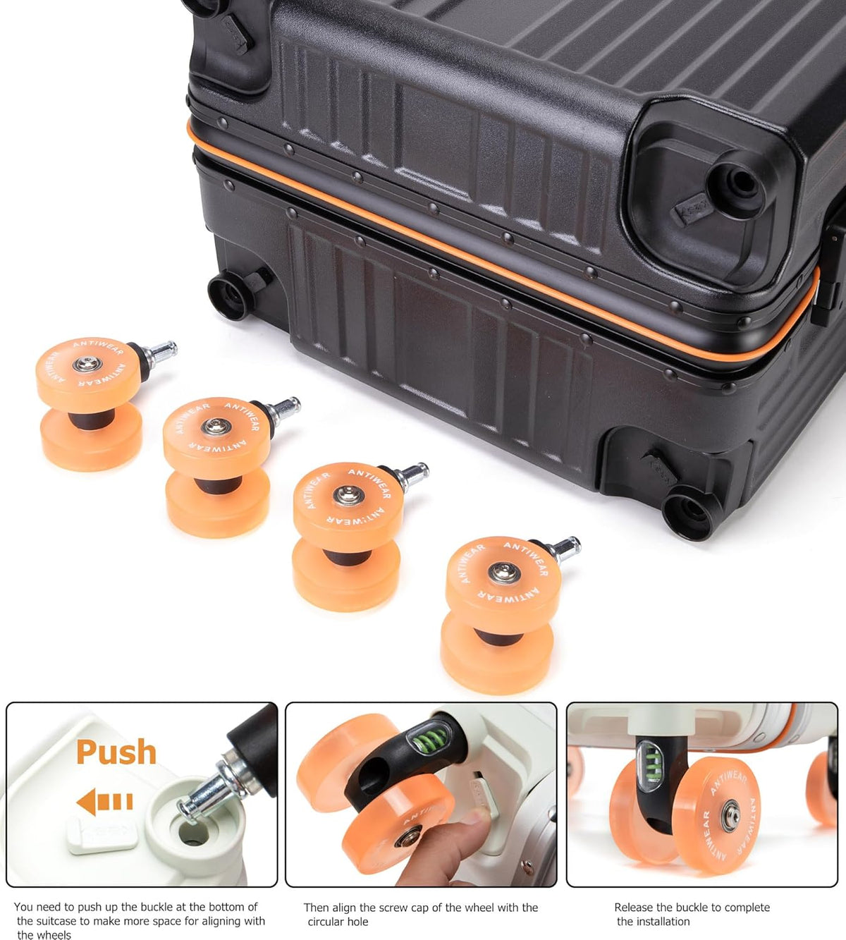 PC Carry On Luggage, Aluminum Frame Wide Handle, TSA Lock | Front laptop compartment, PC+ABS shell and spinner wheels keep work essentials reachable for meetings and airports