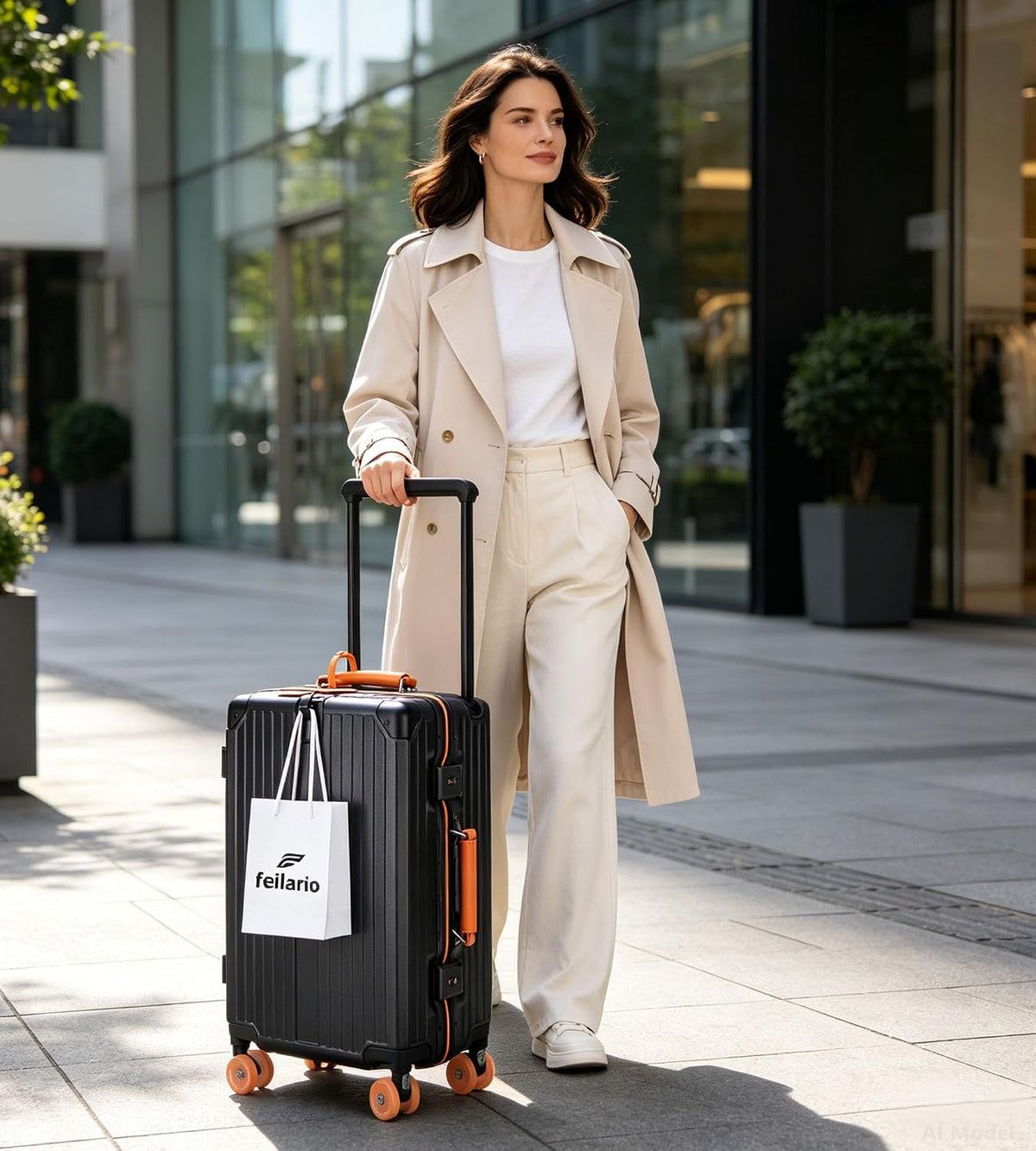 PC Carry On Luggage, Aluminum Frame Wide Handle, TSA Lock | Front laptop compartment, PC+ABS shell and spinner wheels keep work essentials reachable for meetings and airports