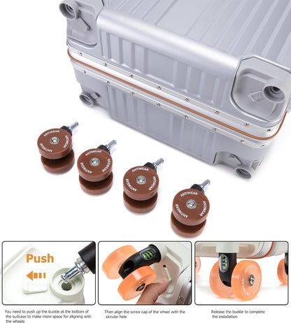 PC Carry On Luggage, Aluminum Frame Wide Handle, TSA Lock | Front laptop compartment, PC+ABS shell and spinner wheels keep work essentials reachable for meetings and airports