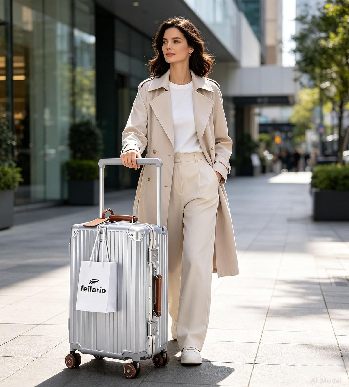 PC Carry On Luggage, Aluminum Frame Wide Handle, TSA Lock | Front laptop compartment, PC+ABS shell and spinner wheels keep work essentials reachable for meetings and airports