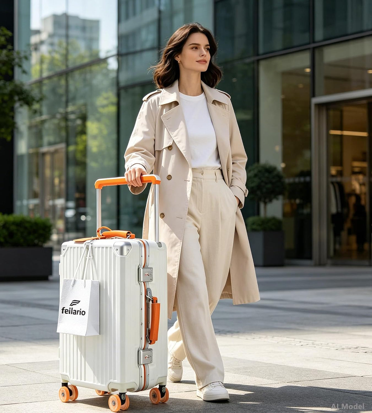 PC Carry On Luggage, Aluminum Frame Wide Handle, TSA Lock | Front laptop compartment, PC+ABS shell and spinner wheels keep work essentials reachable for meetings and airports