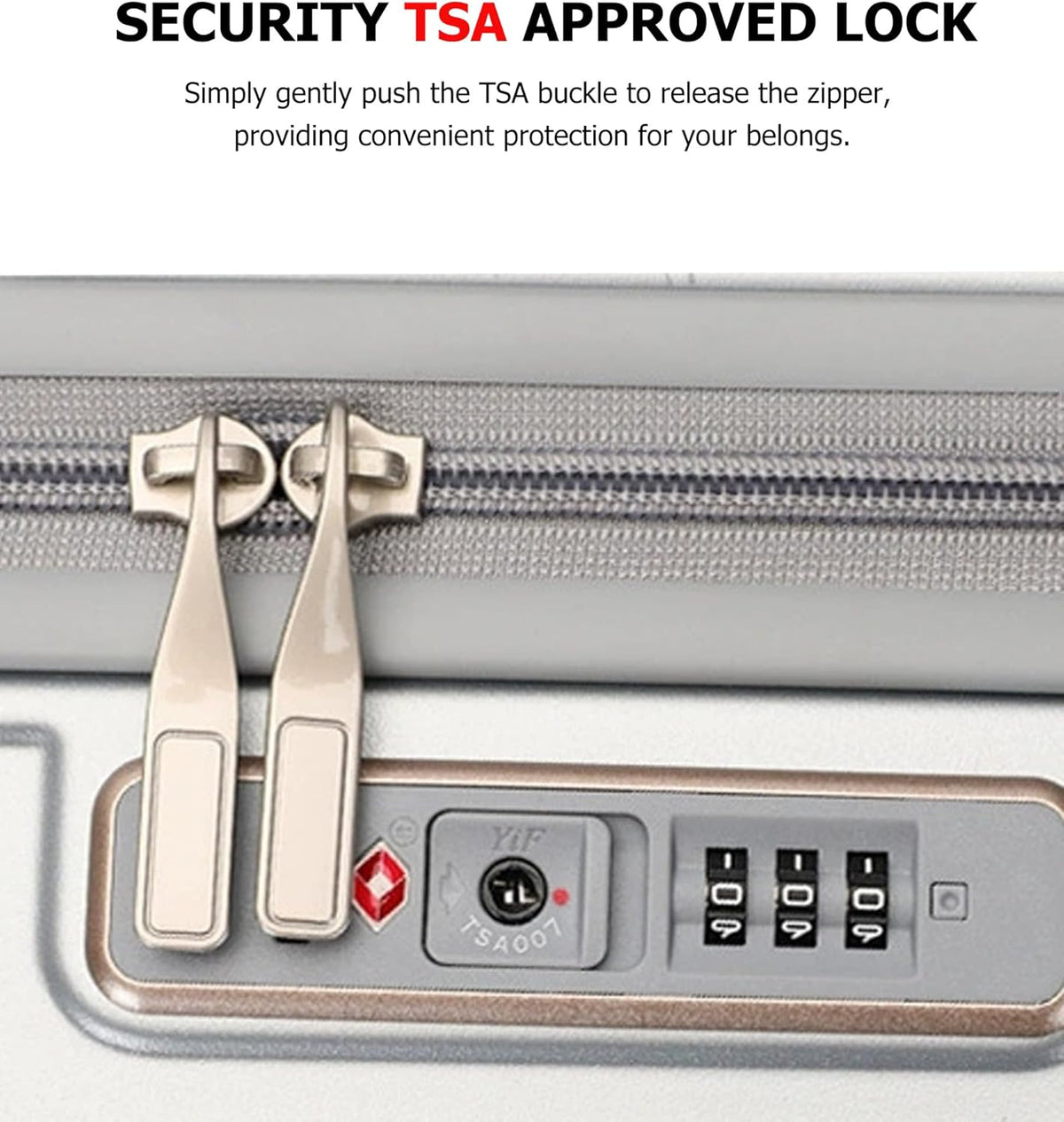 PC Carry On Luggage, Aluminum Frame Wide Handle, TSA Lock | Front laptop compartment, PC+ABS shell and spinner wheels keep work essentials reachable for meetings and airports