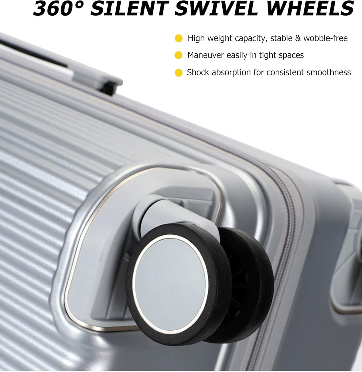 PC Carry On Luggage, Aluminum Frame Wide Handle, TSA Lock | Front laptop compartment, PC+ABS shell and spinner wheels keep work essentials reachable for meetings and airports