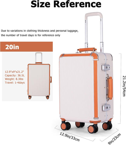 PC Carry On Luggage, Aluminum Frame Wide Handle, TSA Lock | Front laptop compartment, PC+ABS shell and spinner wheels keep work essentials reachable for meetings and airports