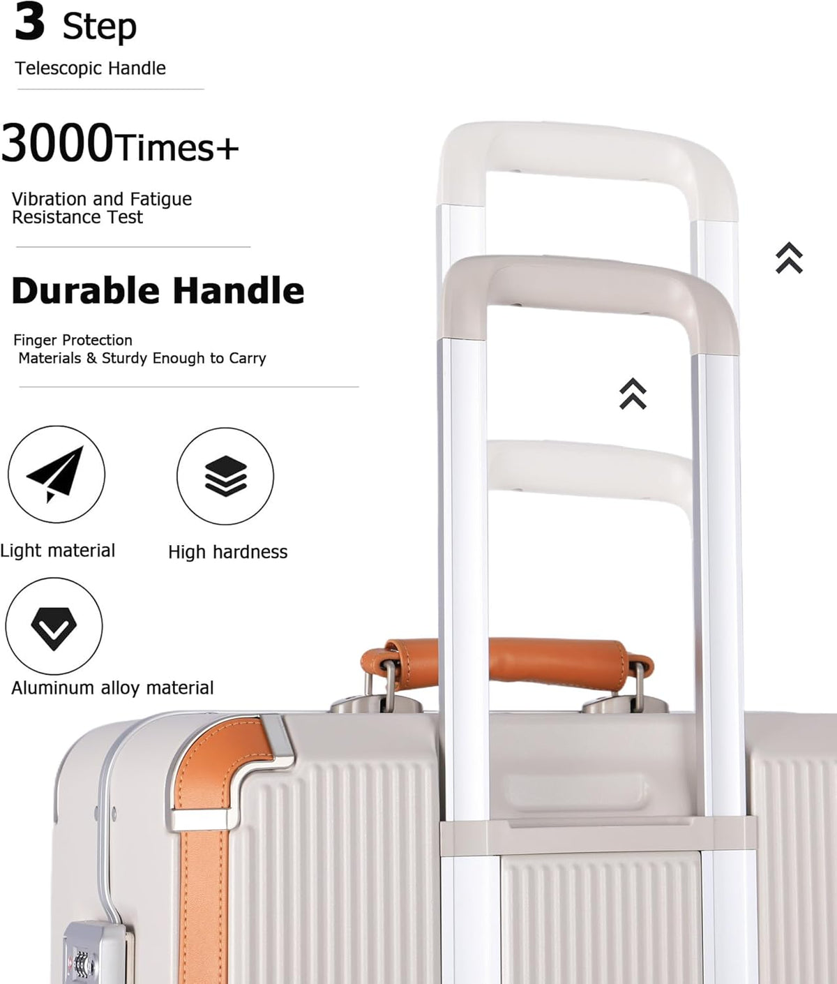PC Carry On Luggage, Aluminum Frame Wide Handle, TSA Lock | Front laptop compartment, PC+ABS shell and spinner wheels keep work essentials reachable for meetings and airports