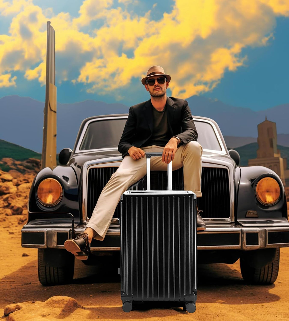 PC Carry On Luggage, Aluminum Frame Wide Handle, TSA Lock | Front laptop compartment, PC+ABS shell and spinner wheels keep work essentials reachable for meetings and airports