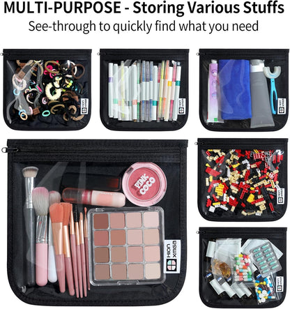 TSA Approved Toiletry Bag, Set of 3 Clear Travel Toiletry Bag Quart Size Zipper Travel Pouch, Waterproof Makeup Cosmetic Bag for Women Men Kids Toiletries Carry on, Flowers