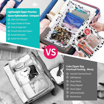 TSA Approved Toiletry Bag, Set of 3 Clear Travel Toiletry Bag Quart Size Zipper Travel Pouch, Waterproof Makeup Cosmetic Bag for Women Men Kids Toiletries Carry on, Flowers