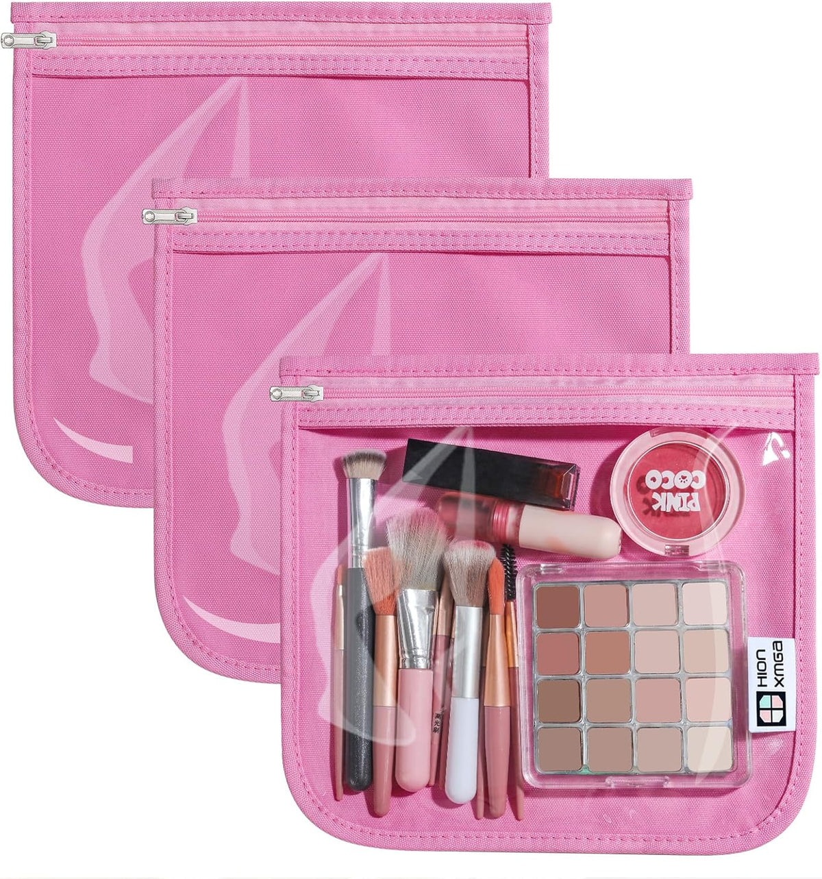 TSA Approved Toiletry Bag, Set of 3 Clear Travel Toiletry Bag Quart Size Zipper Travel Pouch, Waterproof Makeup Cosmetic Bag for Women Men Kids Toiletries Carry on, Flowers