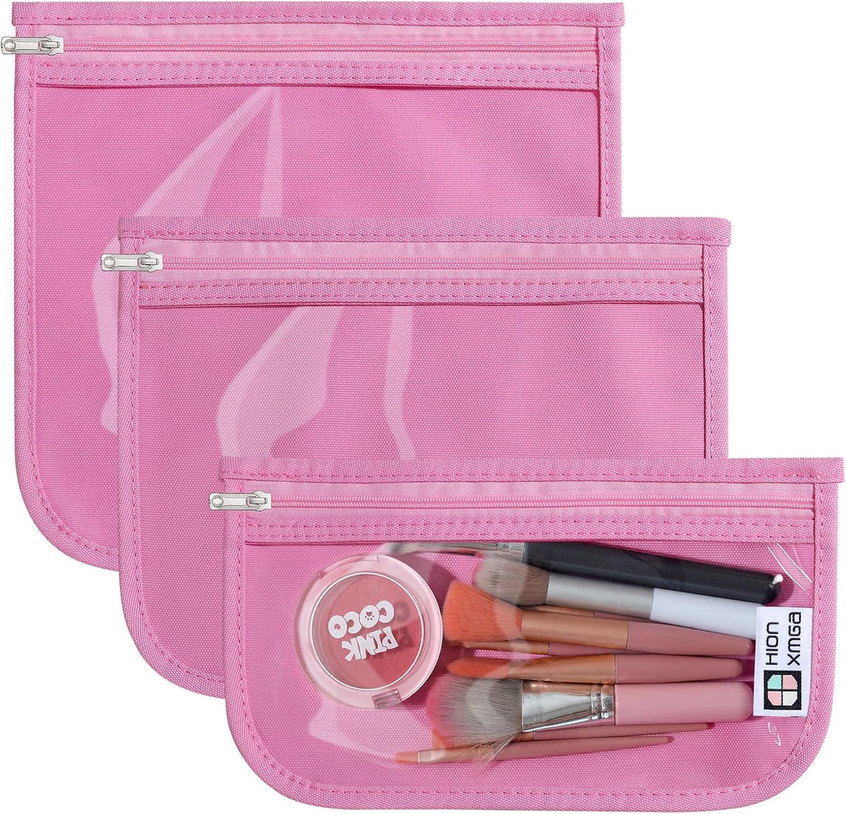 TSA Approved Toiletry Bag, Set of 3 Clear Travel Toiletry Bag Quart Size Zipper Travel Pouch, Waterproof Makeup Cosmetic Bag for Women Men Kids Toiletries Carry on, Flowers