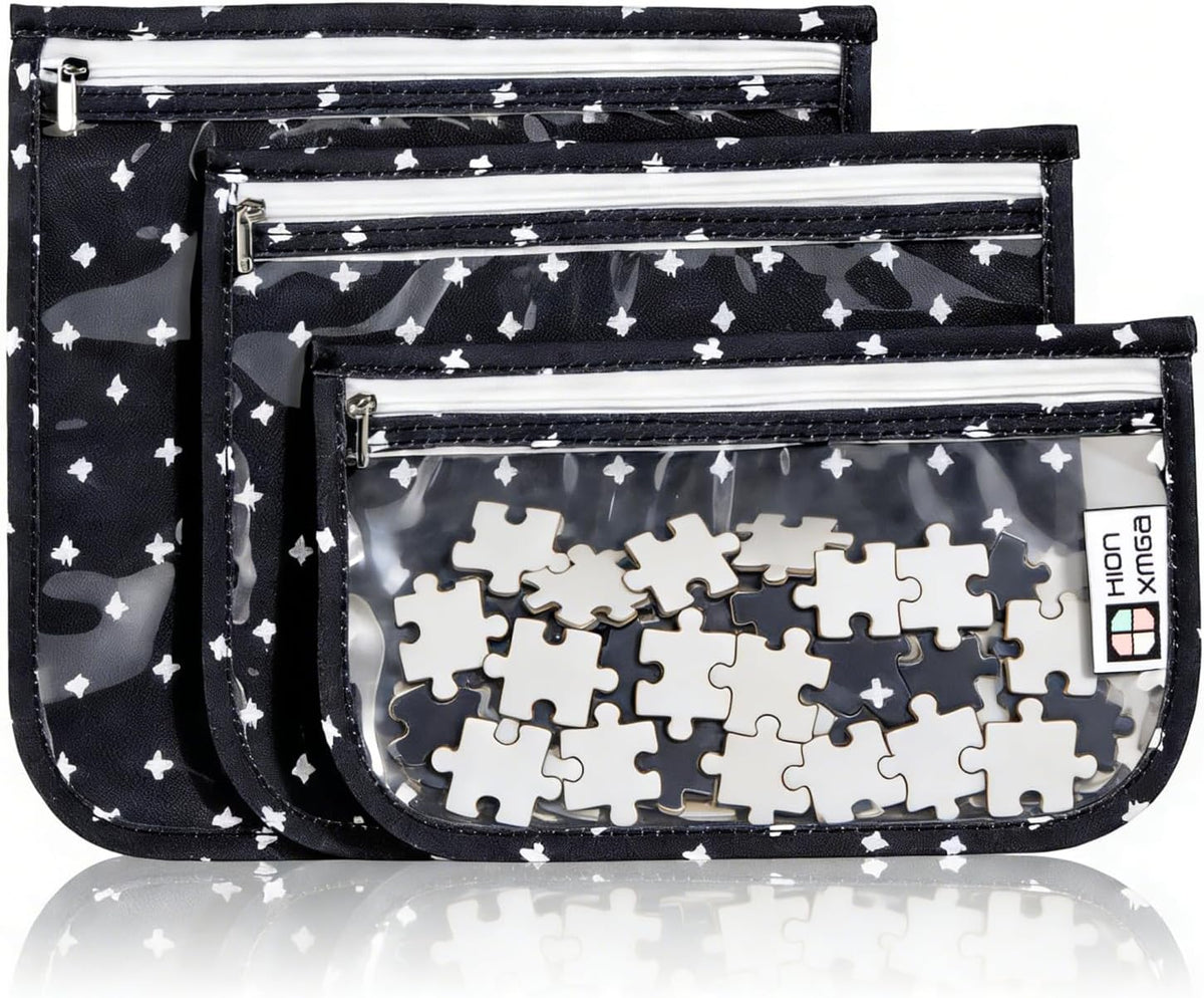 TSA Approved Toiletry Bag, Set of 3 Clear Travel Toiletry Bag Quart Size Zipper Travel Pouch, Waterproof Makeup Cosmetic Bag for Women Men Kids Toiletries Carry on, Flowers