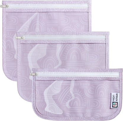 TSA Approved Toiletry Bag, Set of 3 Clear Travel Toiletry Bag Quart Size Zipper Travel Pouch, Waterproof Makeup Cosmetic Bag for Women Men Kids Toiletries Carry on, Flowers