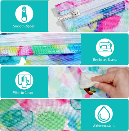 TSA Approved Toiletry Bag, Set of 3 Clear Travel Toiletry Bag Quart Size Zipper Travel Pouch, Waterproof Makeup Cosmetic Bag for Women Men Kids Toiletries Carry on, Flowers