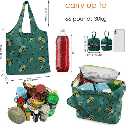 Reusable Grocery Shopping Bag -Travel Tote Bag - Foldable Compact Sturdy Bags