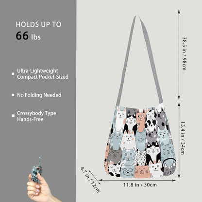 Reusable Grocery Shopping Bag -Travel Tote Bag - Foldable Compact Sturdy Bags
