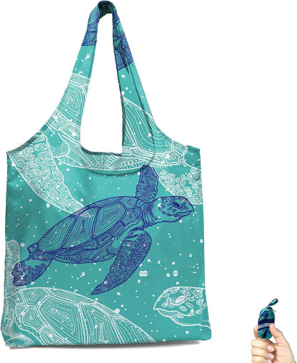 Reusable Grocery Shopping Bag -Travel Tote Bag - Foldable Compact Sturdy Bags