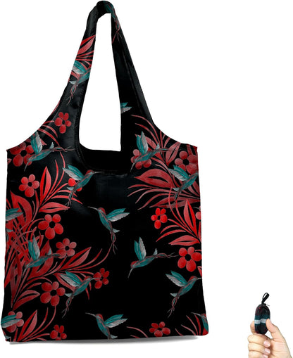 Reusable Grocery Shopping Bag -Travel Tote Bag - Foldable Compact Sturdy Bags