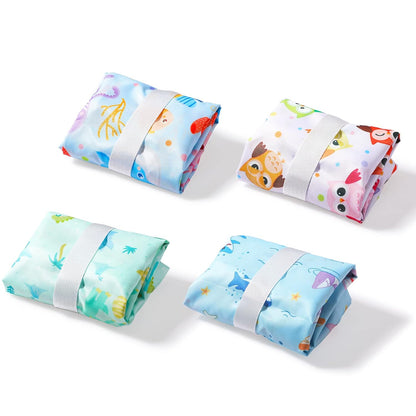 4 Pack 12 x 14 in Wet Bags for Swimsuits, Waterproof Reusable Travel Wet Dry Bags with Zippered Pockets for Beach Pool Swimwear, Towels, Gym, Cloth Diapers, Summer Vacation(Animal)