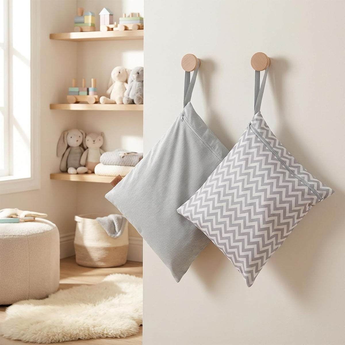 Hamur Wet Bag Set – 2 Pack Reusable Waterproof & Mess-Proof Bags (2 Large 12.6×14.6 in) | Washable at 40 °C, Lightweight Storage for Baby, Travel & Gym Essentials(Galaxy - Dama Denim)