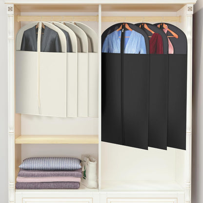 60 '' Foldable Extra Long Dress Garment Bag, Premium Breathable & Tear-resistant Hanging Dress Cover for Travel and Closet Storage with Mesh Shoe Pocket and 2 Carry Handles