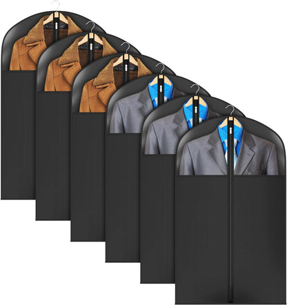 60 '' Foldable Extra Long Dress Garment Bag, Premium Breathable & Tear-resistant Hanging Dress Cover for Travel and Closet Storage with Mesh Shoe Pocket and 2 Carry Handles