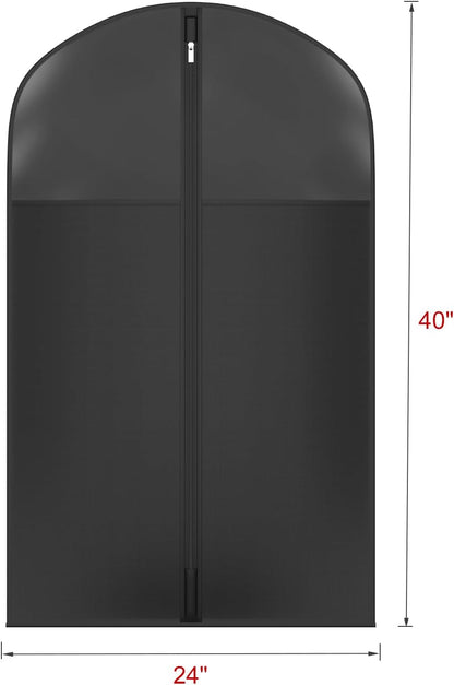 60 '' Foldable Extra Long Dress Garment Bag, Premium Breathable & Tear-resistant Hanging Dress Cover for Travel and Closet Storage with Mesh Shoe Pocket and 2 Carry Handles
