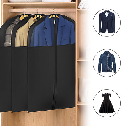 60 '' Foldable Extra Long Dress Garment Bag, Premium Breathable & Tear-resistant Hanging Dress Cover for Travel and Closet Storage with Mesh Shoe Pocket and 2 Carry Handles