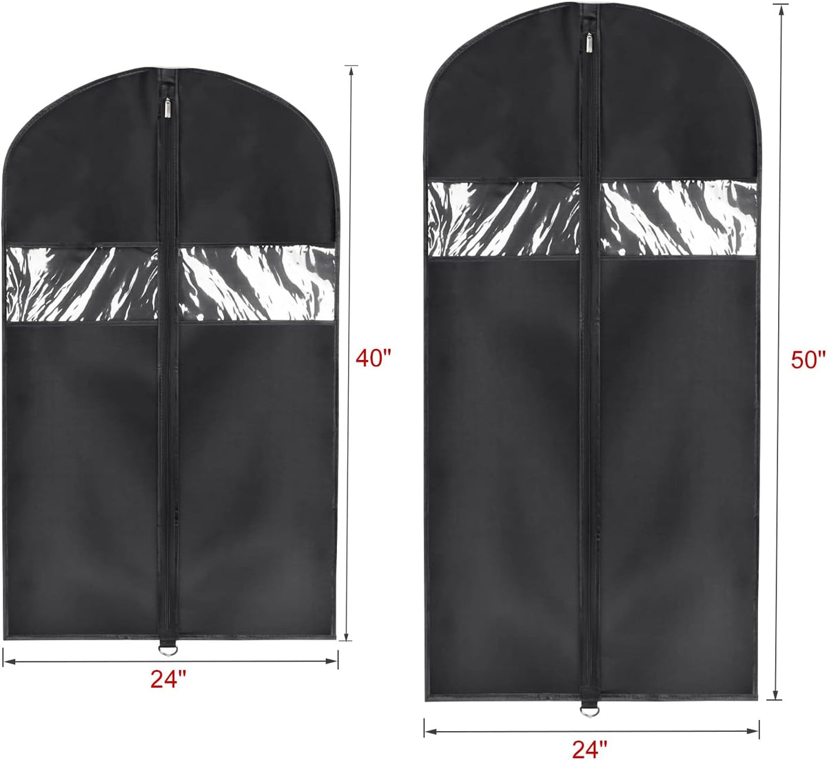 60 '' Foldable Extra Long Dress Garment Bag, Premium Breathable & Tear-resistant Hanging Dress Cover for Travel and Closet Storage with Mesh Shoe Pocket and 2 Carry Handles