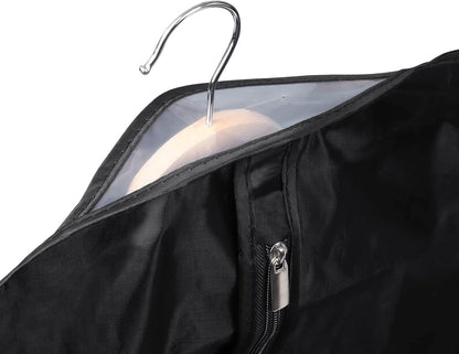 60 '' Foldable Extra Long Dress Garment Bag, Premium Breathable & Tear-resistant Hanging Dress Cover for Travel and Closet Storage with Mesh Shoe Pocket and 2 Carry Handles