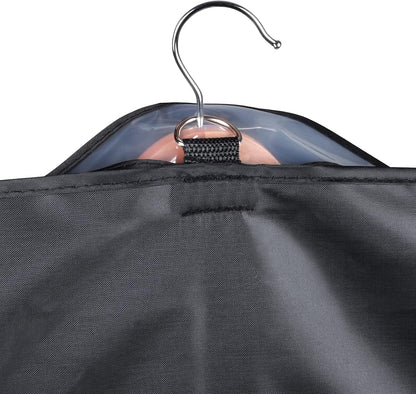 60 '' Foldable Extra Long Dress Garment Bag, Premium Breathable & Tear-resistant Hanging Dress Cover for Travel and Closet Storage with Mesh Shoe Pocket and 2 Carry Handles