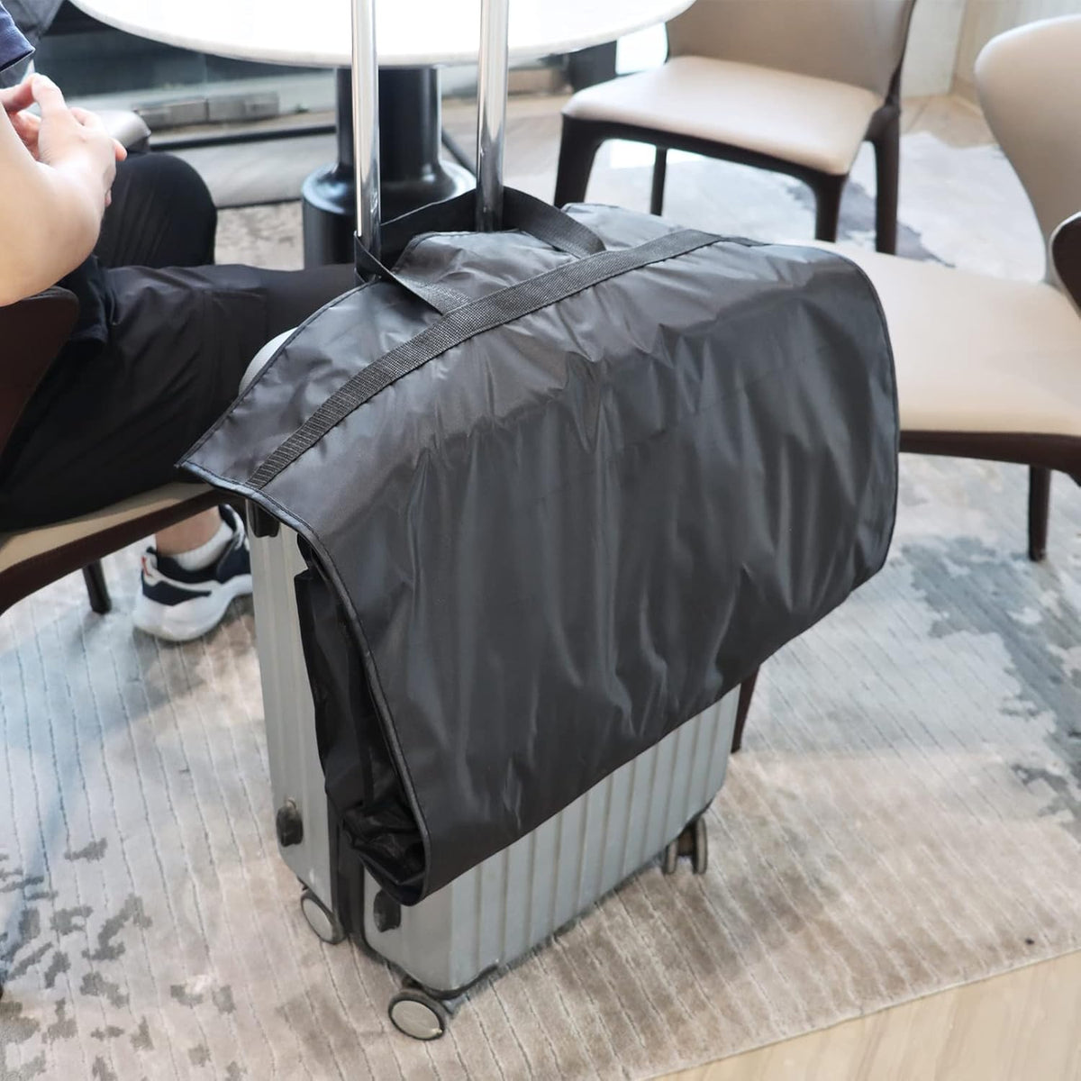 60 '' Foldable Extra Long Dress Garment Bag, Premium Breathable & Tear-resistant Hanging Dress Cover for Travel and Closet Storage with Mesh Shoe Pocket and 2 Carry Handles