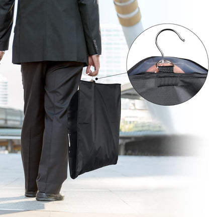 60 '' Foldable Extra Long Dress Garment Bag, Premium Breathable & Tear-resistant Hanging Dress Cover for Travel and Closet Storage with Mesh Shoe Pocket and 2 Carry Handles