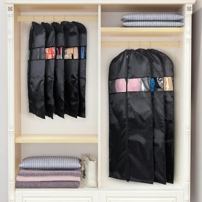 60 '' Foldable Extra Long Dress Garment Bag, Premium Breathable & Tear-resistant Hanging Dress Cover for Travel and Closet Storage with Mesh Shoe Pocket and 2 Carry Handles