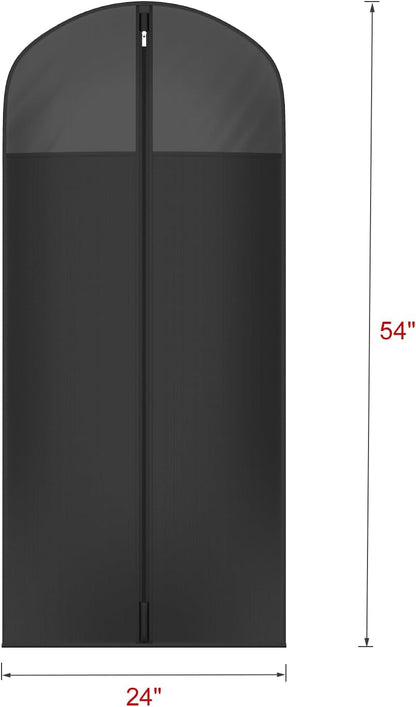 60 '' Foldable Extra Long Dress Garment Bag, Premium Breathable & Tear-resistant Hanging Dress Cover for Travel and Closet Storage with Mesh Shoe Pocket and 2 Carry Handles