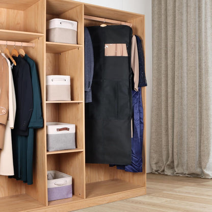 60 '' Foldable Extra Long Dress Garment Bag, Premium Breathable & Tear-resistant Hanging Dress Cover for Travel and Closet Storage with Mesh Shoe Pocket and 2 Carry Handles