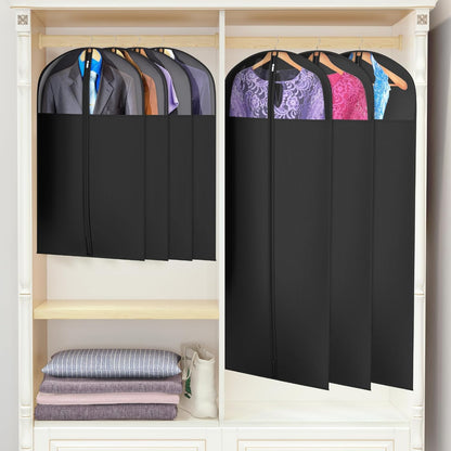 60 '' Foldable Extra Long Dress Garment Bag, Premium Breathable & Tear-resistant Hanging Dress Cover for Travel and Closet Storage with Mesh Shoe Pocket and 2 Carry Handles