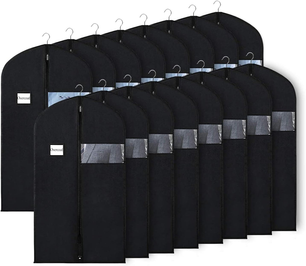 60 '' Foldable Extra Long Dress Garment Bag, Premium Breathable & Tear-resistant Hanging Dress Cover for Travel and Closet Storage with Mesh Shoe Pocket and 2 Carry Handles