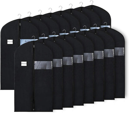 60 '' Foldable Extra Long Dress Garment Bag, Premium Breathable & Tear-resistant Hanging Dress Cover for Travel and Closet Storage with Mesh Shoe Pocket and 2 Carry Handles