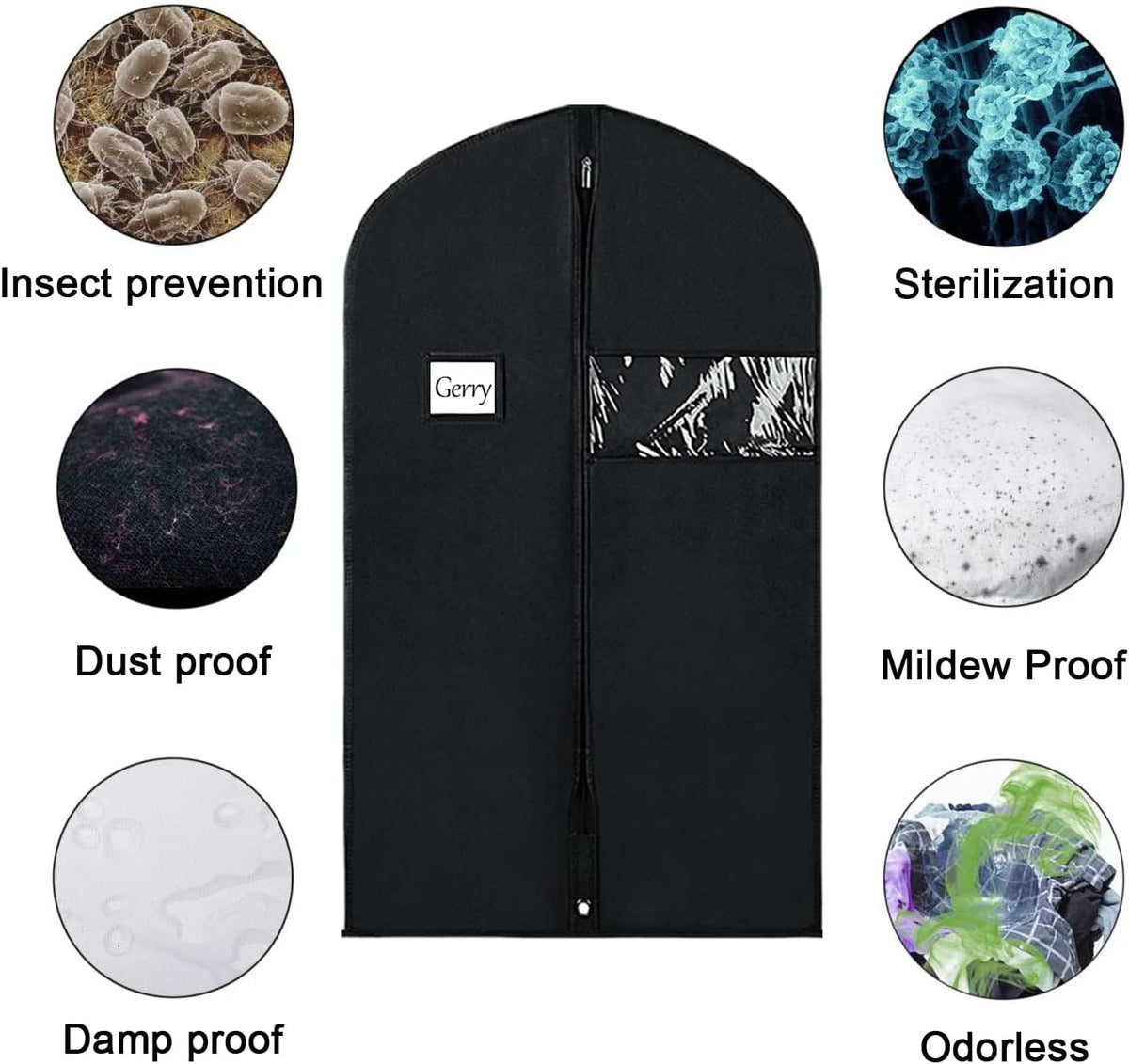 60 '' Foldable Extra Long Dress Garment Bag, Premium Breathable & Tear-resistant Hanging Dress Cover for Travel and Closet Storage with Mesh Shoe Pocket and 2 Carry Handles