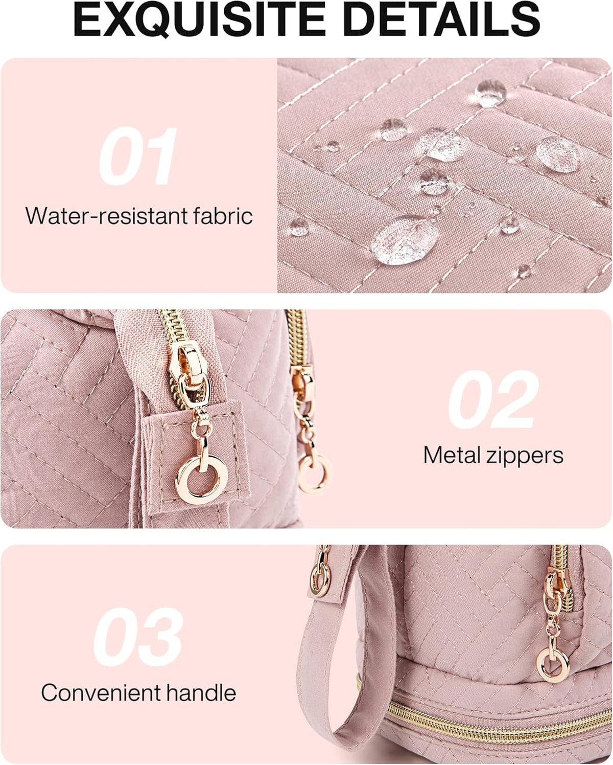 Travel Makeup Bag, Cosmetic Bag Small Make Up Organizer Case,Wide-open Pouch for Women Purse for Toiletries Accessories Brushes,Large Beige