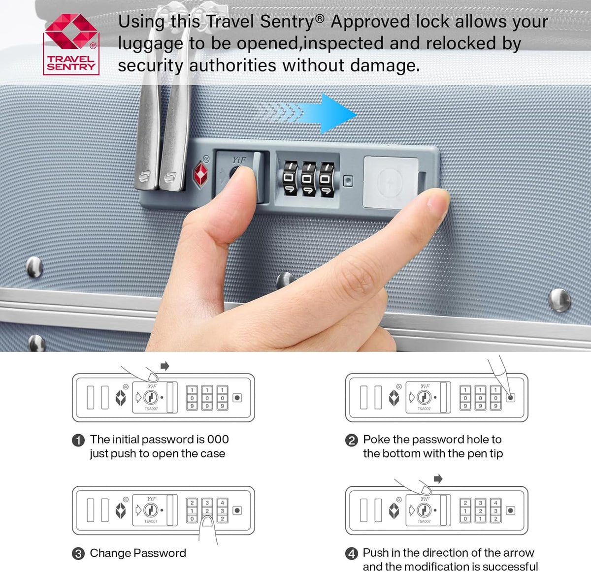 20 Inch Carry On Luggage with Cup Holder and USB Charging Port, Top Opening Hard Shell Suitcase with Wheels, Aluminum Frame Trunk Luggage with TSA Lock & Dividers for Travel, Smoke White